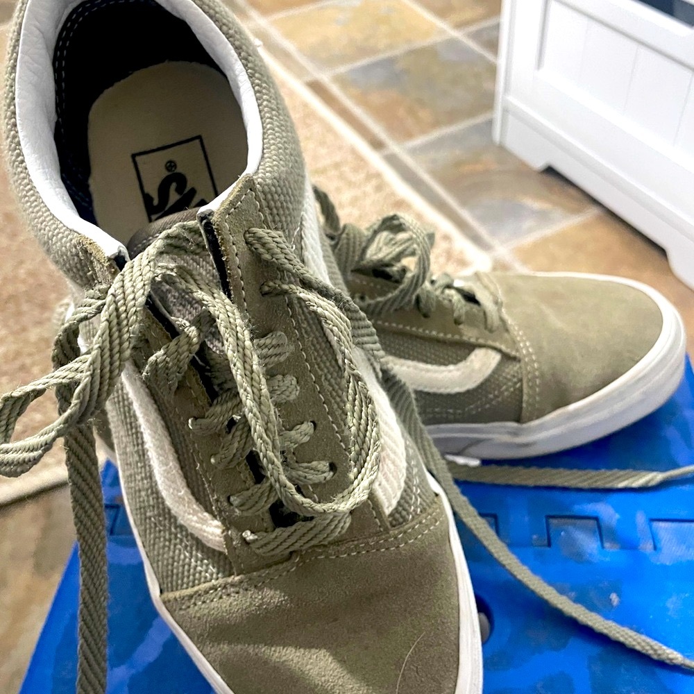 Vans Olive Green Sneakers, W 7.5